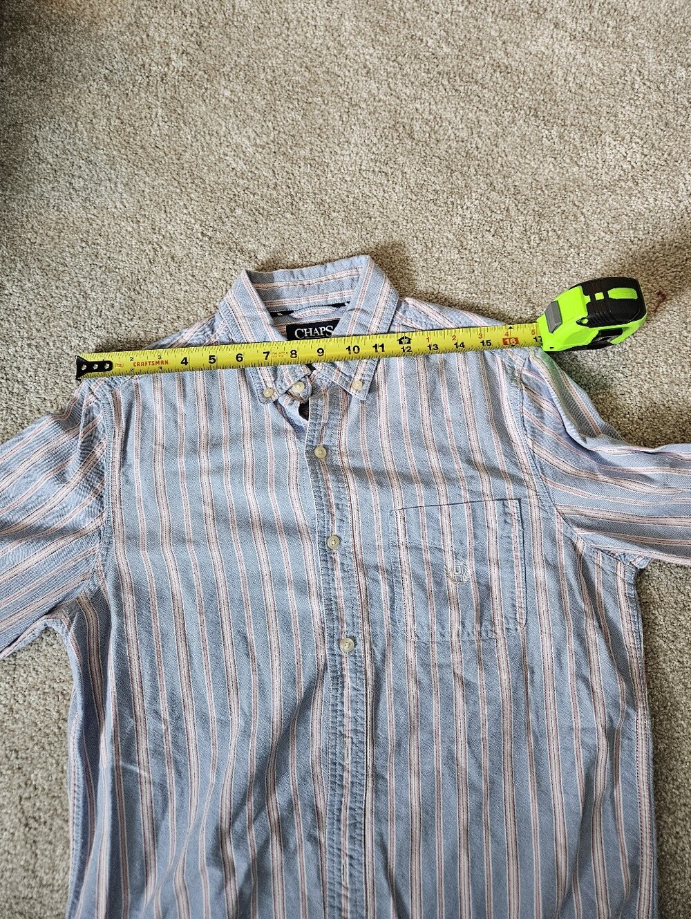 Chaps Womens Blue and Pink Stripe Button-Down Shirt 100% Cotton - Picture 16 of 16